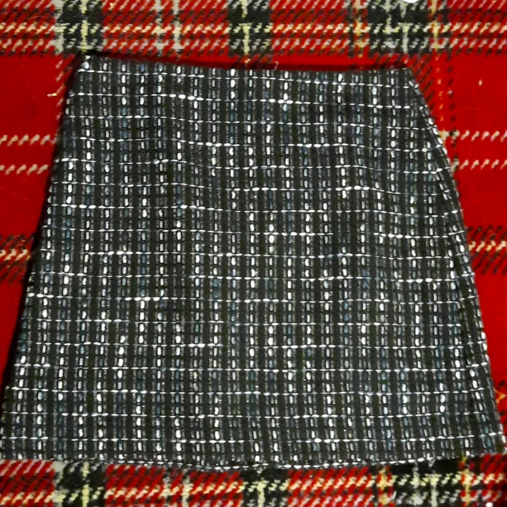Size 10 black/white/blue tweed skirt